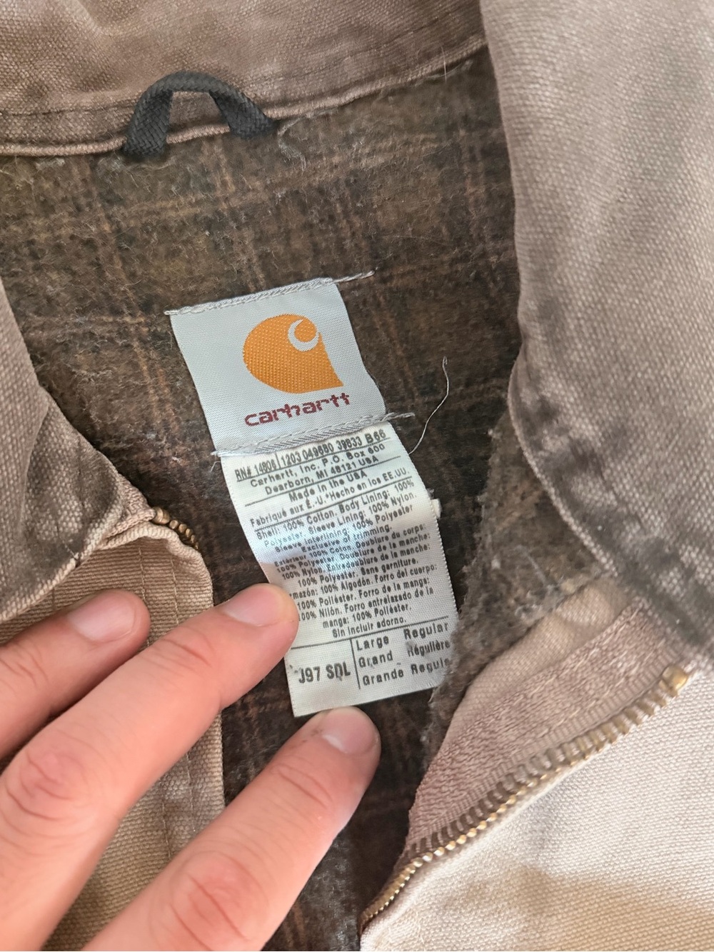 Carhartt Detroit J97 SDL Sandstone Work Jacket - Saddle Color - Picture 5 of 11